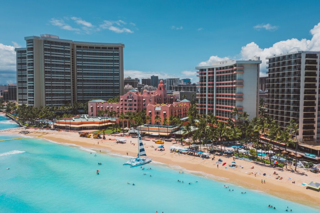 Mystery hotel deal. Summer vacation resort.