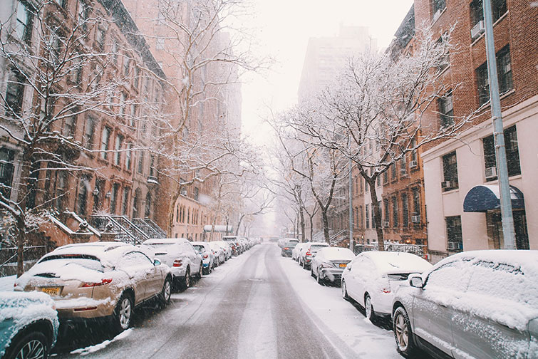 NYC christmas with snow